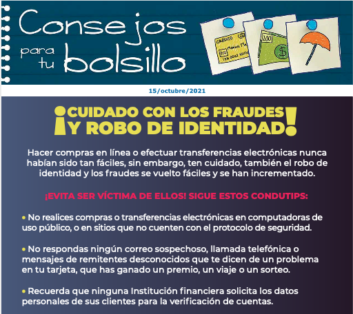 Cuidado con los fraudes y robo de identidad