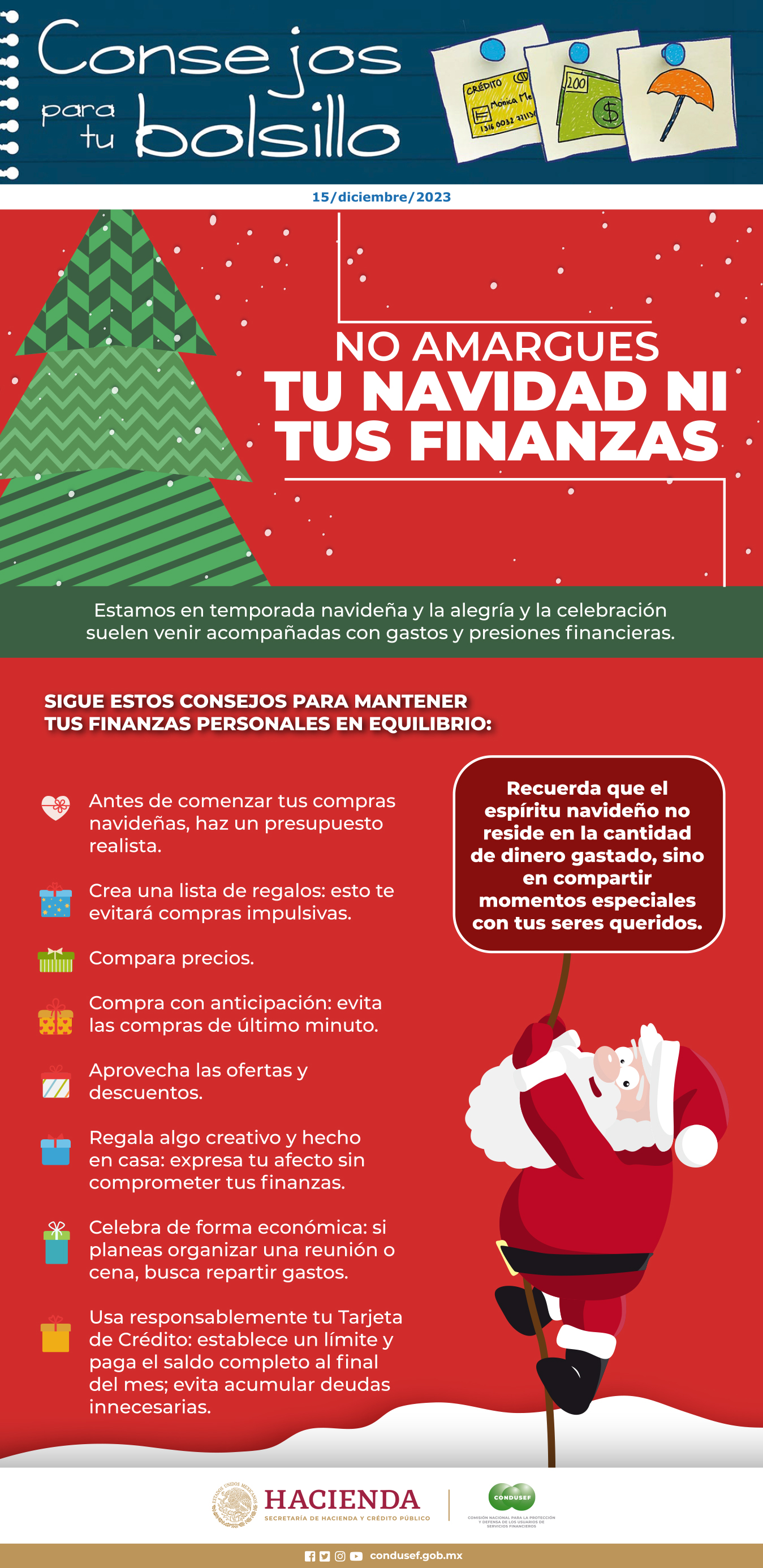 No amargues tu Navidad ni tus finanzas.