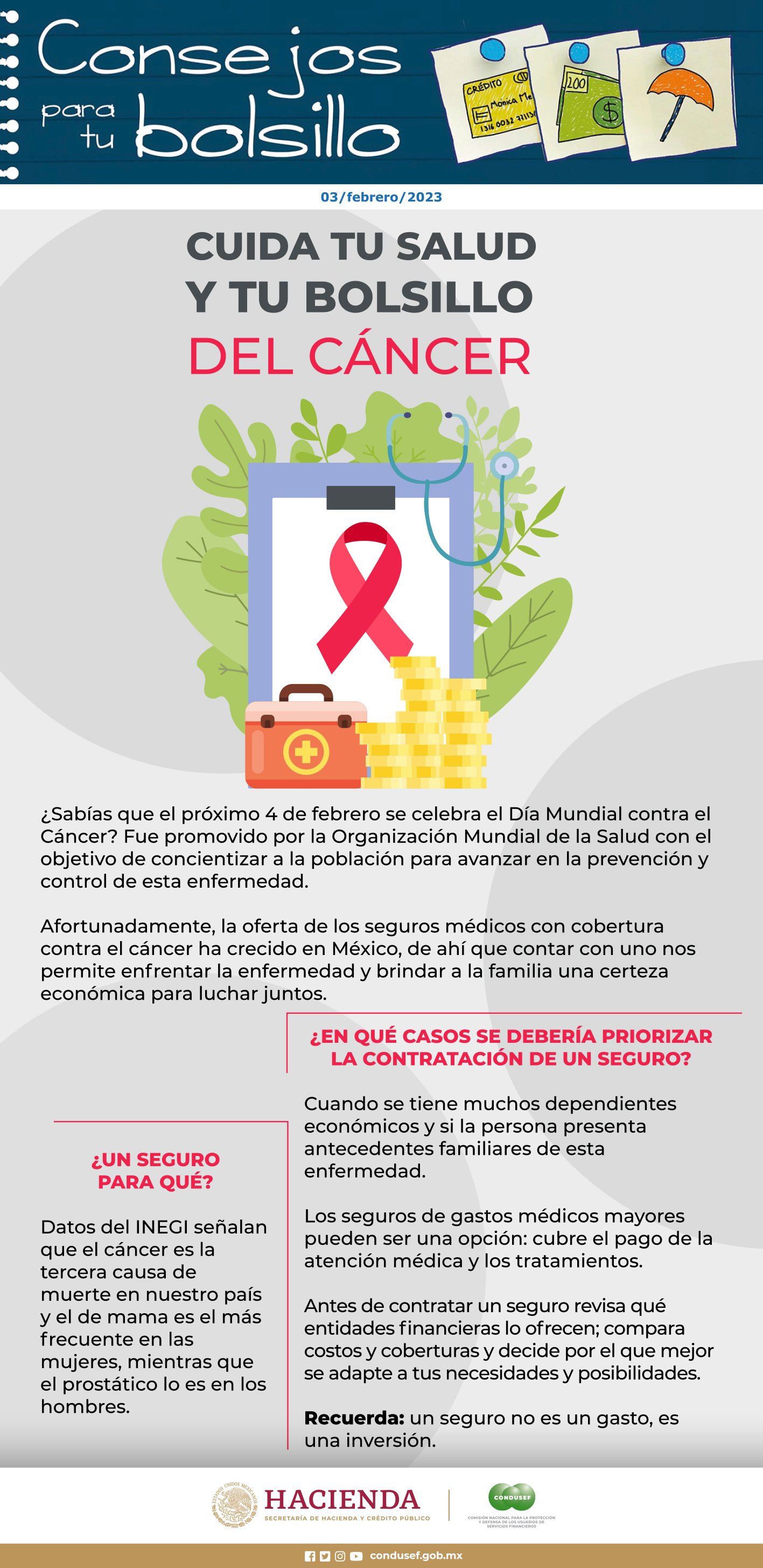 Cuida tu salud y tu bolsillo del Cáncer