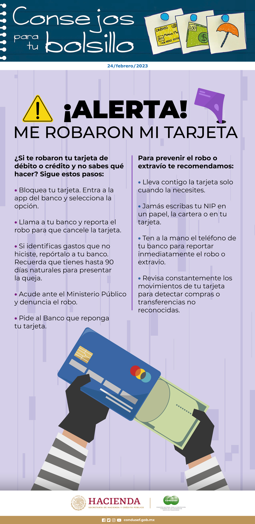 ¡Alerta me robaron mi tarjeta!