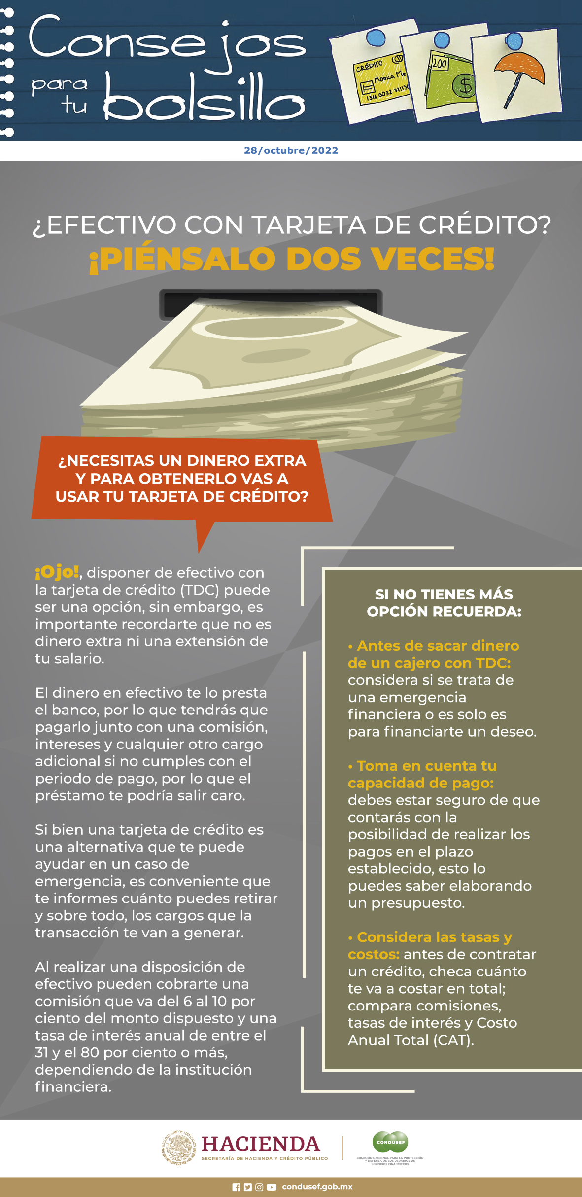 ¿Efectivo con tarjeta de crédito? Piénsalo dos veces.